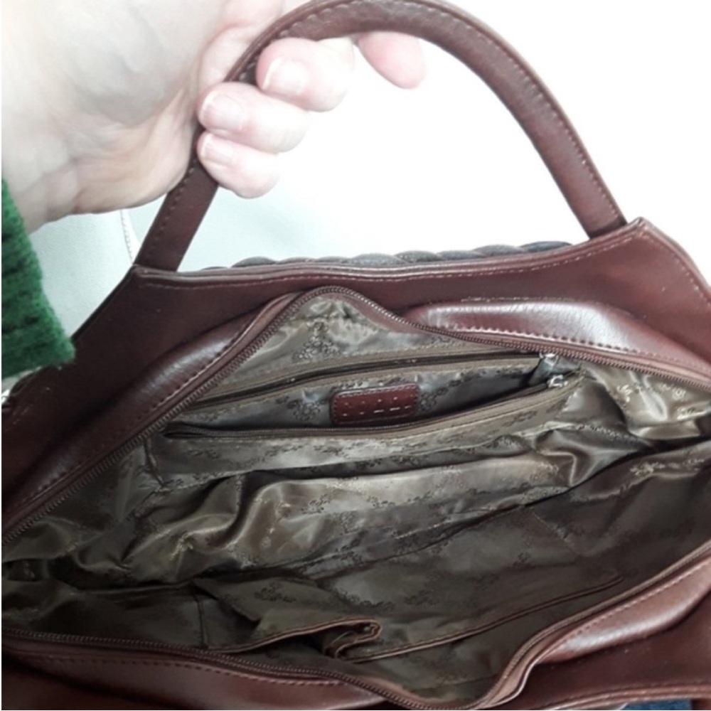 Cozzi Half Moon Woven Leather Bag EUC - Picture 3 of 7